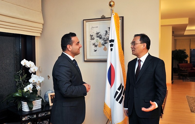 Daily Sabah's Ali u00dcnal (Left) with Korean Ambassador to Ankara Mr. Yunsoo Cho (Right)