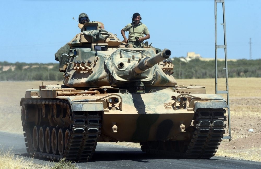 A Turkish tank is seen as deployment of tanks and armored vehicles continued on Sept. 3.