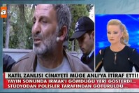 Himmet Aktu00fcrk (L), who raped and killed Irmak Kupal, confessed his crime on a daily TV program broadcasted on channel ATV and hosted by investigative journalist Mu00fcge Anlu0131 (R).