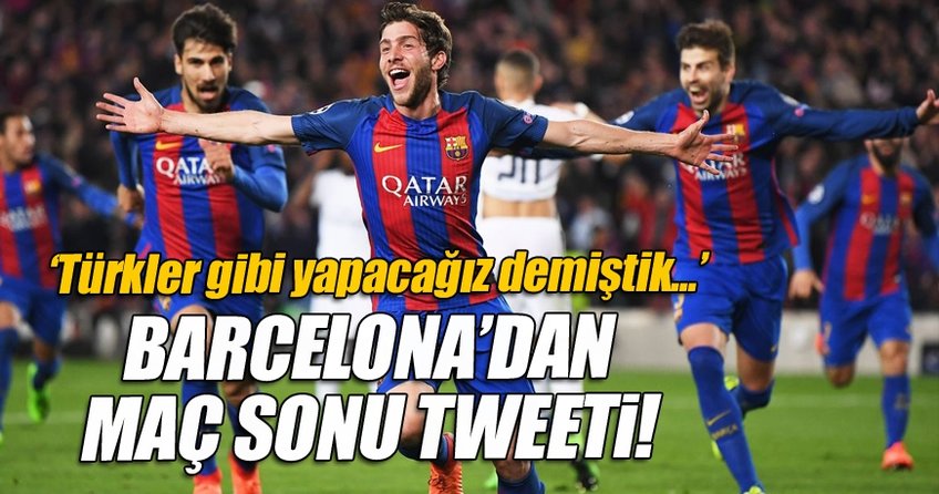 Barcelona'dan maç sonu Türkiye tweeti!