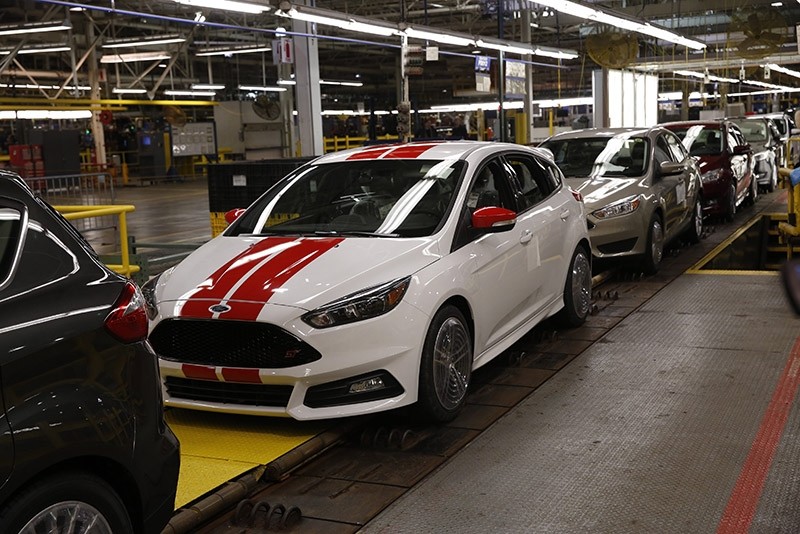 A Ford Focus on the assembly line at Ford Motor Company's Wayne Assembly in Flat Rock, Wayne, Michigan, USA, 07 January 2015. (EPA Photo)