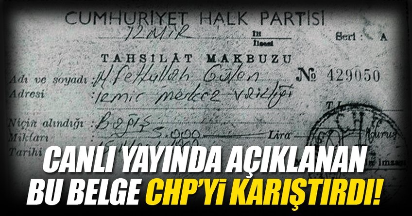 Canlı yayında açıklanan bu belge CHP'yi karıştırdı