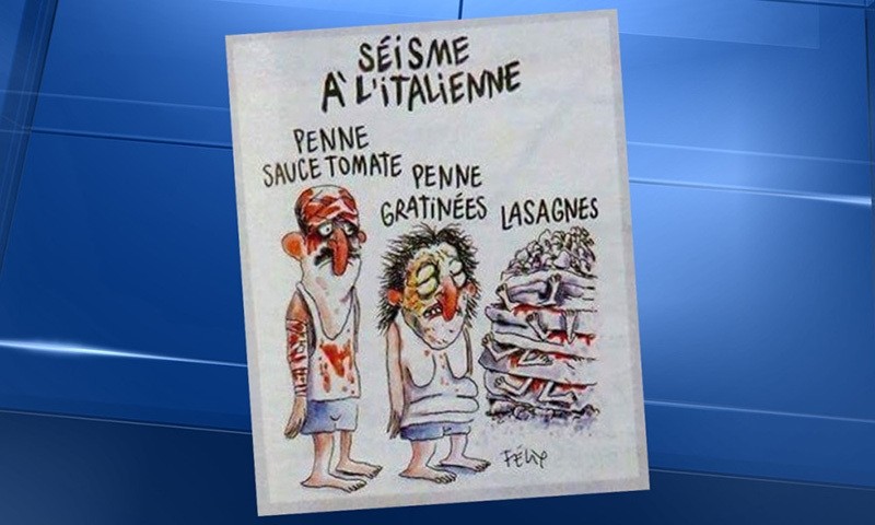 Controversial Charlie Hebdo cartoon which drew criticism from many in Italy. (DHA Photo)