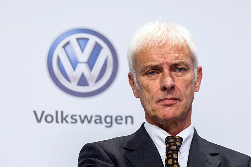 Volkswagen CEO Matthias Mueller announces new savings plan at a news conference in Germany. (AP Photo)