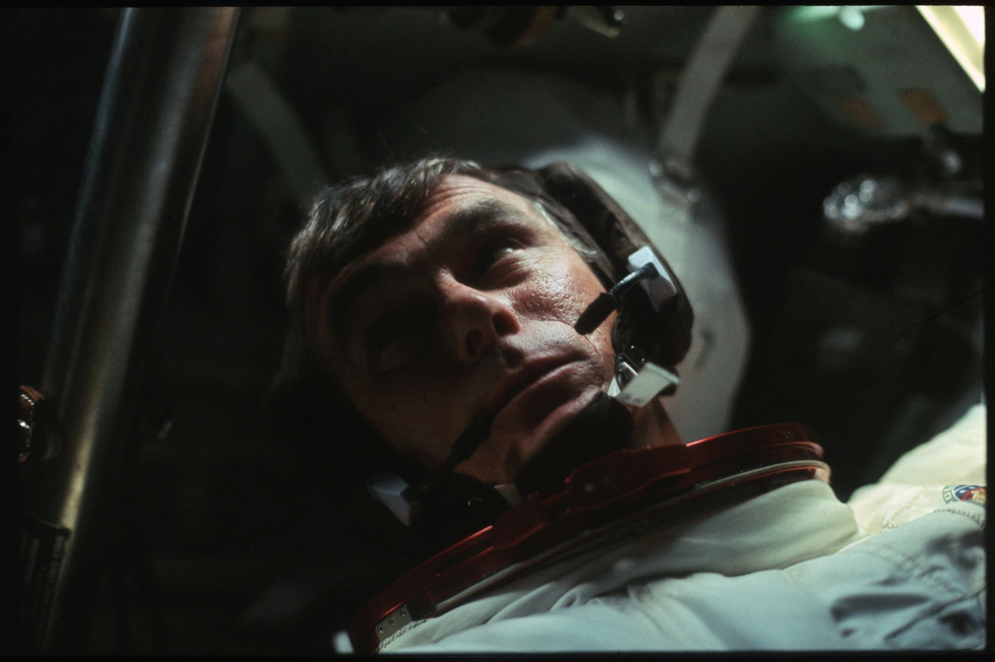 Astronaut Gene Cernan is pictured in the Command Module during the outbound trip from the moon during the Apollo 17 mission in this December, 1972 NASA handout photo. (Reuters Photo)