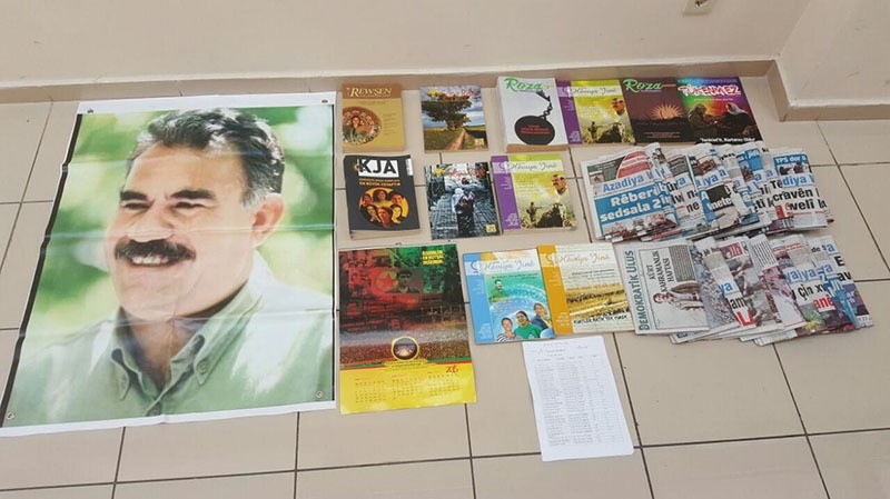 PKK terrorist propaganda material seized during the operations in u0130zmir (DHA Photo)