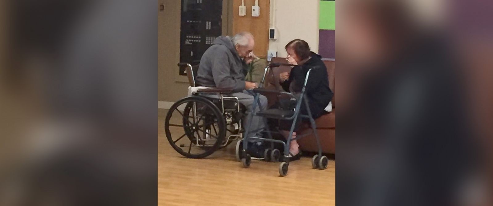 The couple, who are in their 80s, were separated into two different care homes a half an hour apart after 62 years of marriage because no beds were available together. (AP Photo provided by Ashley Bartyik)