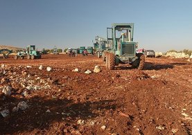 Halep'ten gelecek olanların barınacağı kampın yapımına başlandı