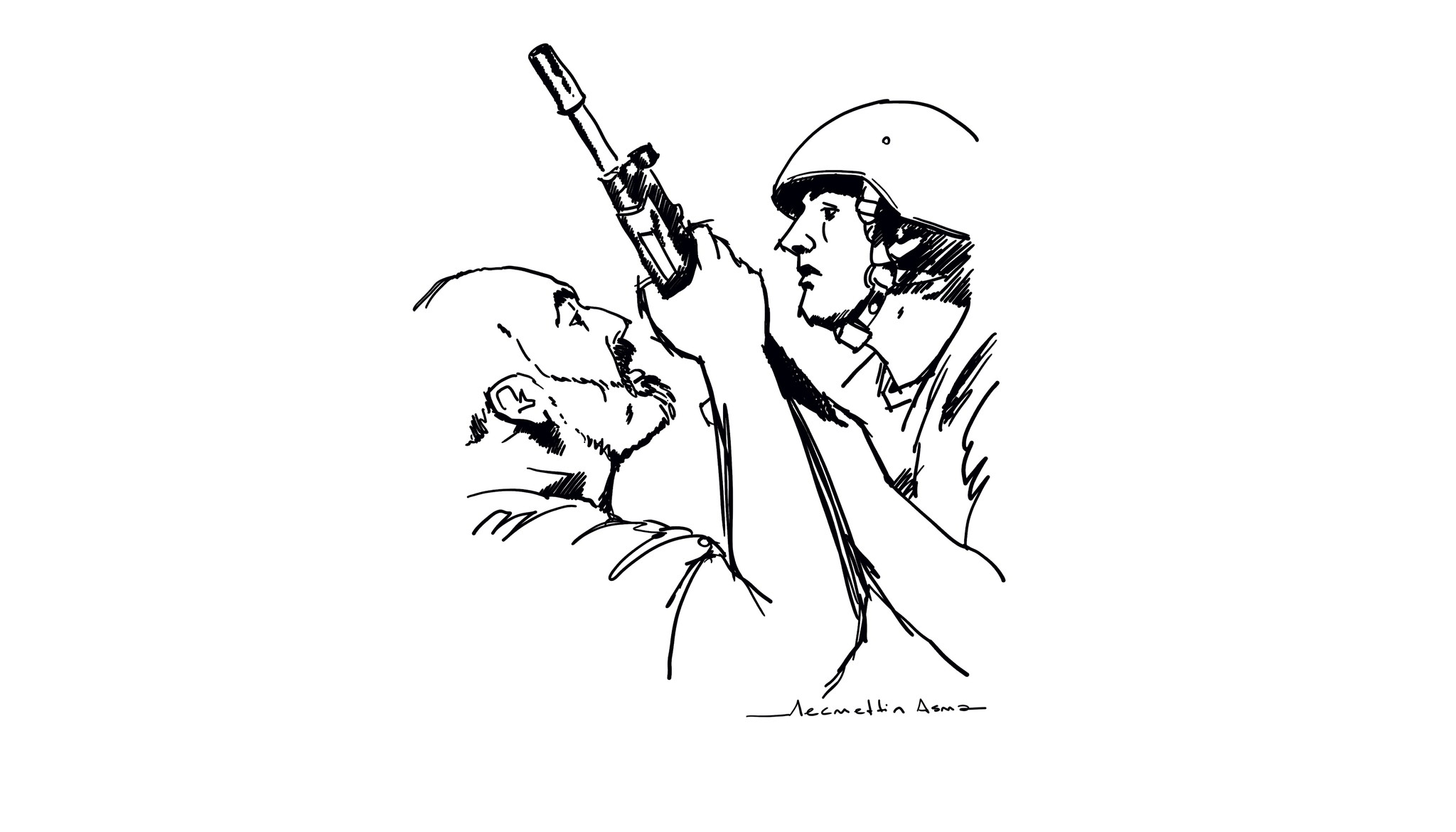 Drawing by Necmettin Asma - twitter.com/necmettinasma