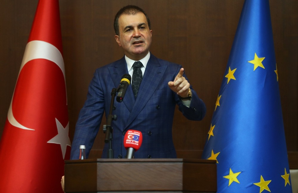 EU Minister and Chief Negotiator u00d6mer u00c7elik addressing the envoys of EU states to Ankara on Nov. 7, 2016.