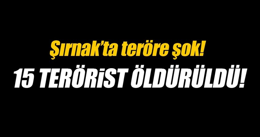 Şırnak'ta 15 terörist öldürüldü!