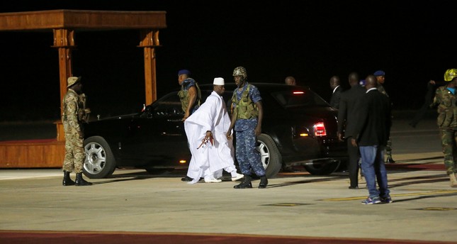 Image result for Jammeh arrives guinea on exile
