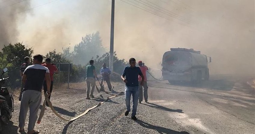 Alanya'da villalar bölgesinde yangın