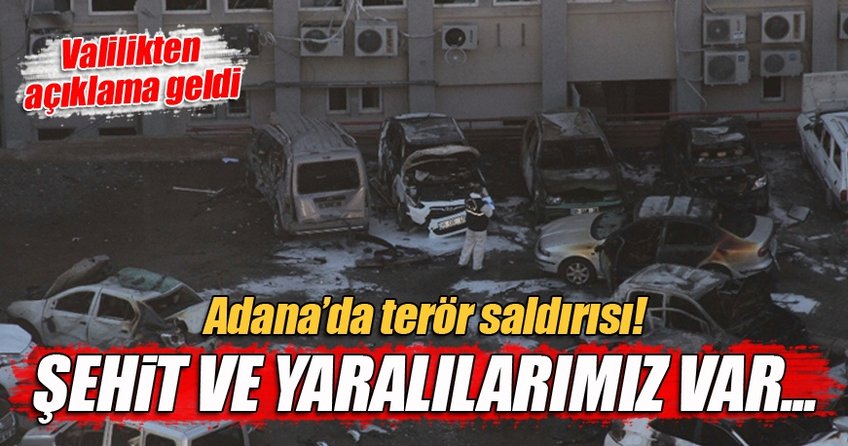 Adana Valiliği'nin otoparkında patlama olay yerinden ilk görüntüler