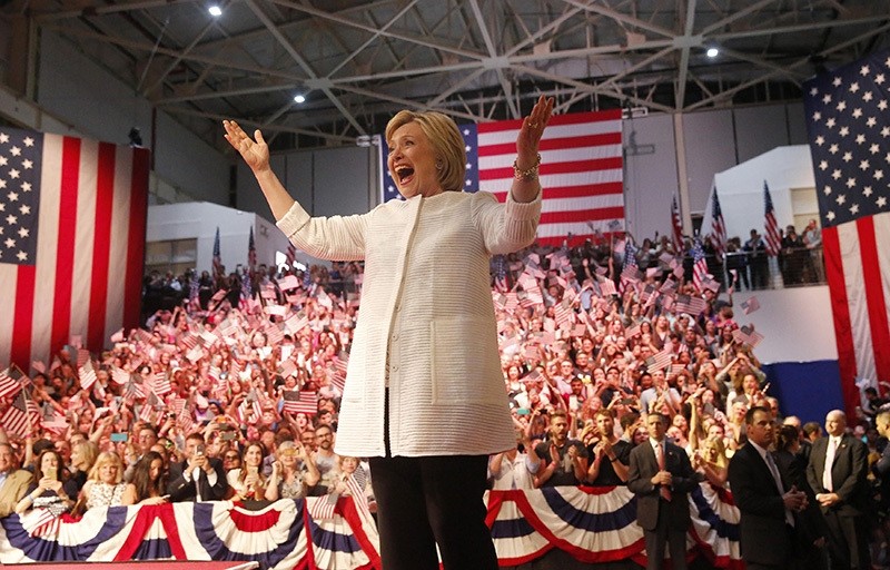Hillary Clinton reacts as she arrives to speak to supporters at her California presidential primary night rally in Brooklyn, New York, June 7, 2016 (Reuters)