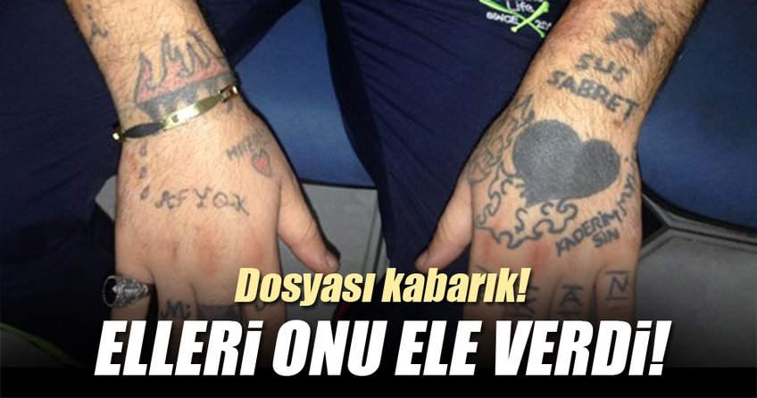 Gaspçıyı, elleri ve boynundaki dövmeleri yakalattı