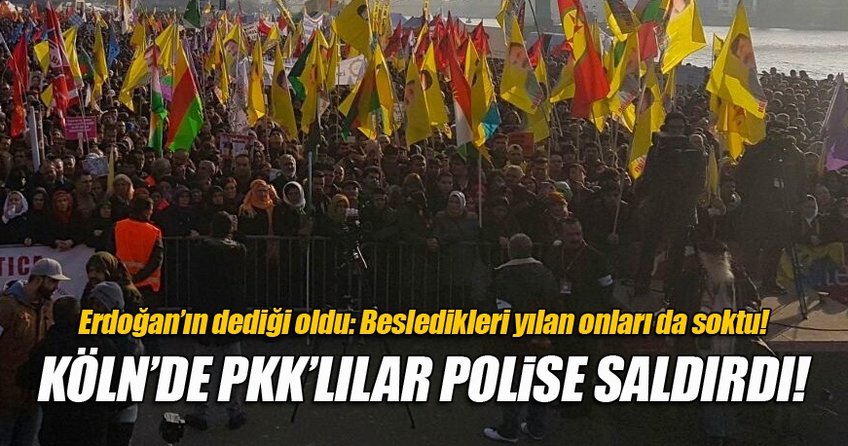 Köln polisi PKK'lı göstericilerin numaralı fotoğraflarını çekti
