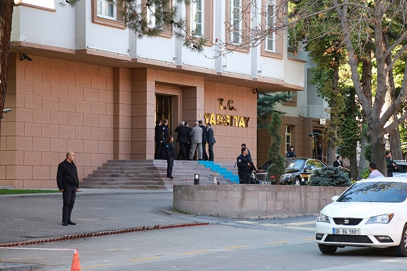 Police units searched the rooms on suspected judges and prosecutors at the Supreme Court of Appeals building in Ankara, Oct. 14, Friday. (IHA Photo)