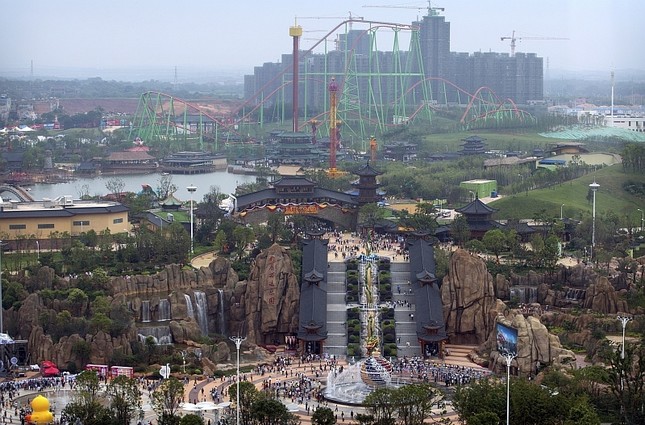 China's Wanda Group opened an entertainment complex on Saturday that it's positioning as a homegrown rival to Disney and its $5.5 billion Shanghai theme park opening next month. (AP Photo)