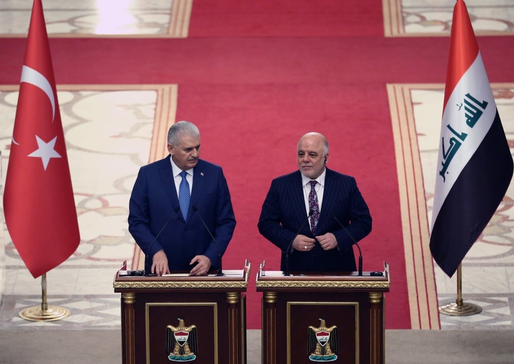 Prime Minister Binali Yu0131ldu0131ru0131m and his Iraqi counterpart Haider al-Abadi hold a joint news conference in Baghdad, Iraq, Jan.7.