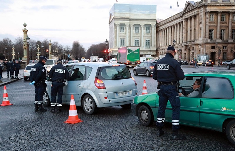 In this file photo, French policemen control driver on Jan. 10, 2016 in Paris. (AFP Photo)
