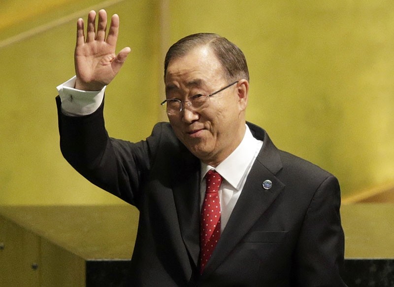 In this Dec. 12, 2016, file photo, United Nations Secretary-General Ban Ki-moon waves after speaking at the swearing-in ceremony for his successor, Antonio Guterres, at U.N. headquarters. (AP Photo)