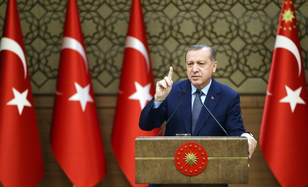 President Recep Tayyip Erdou011fan speaks at the 32nd Mukhtars meeting in Ankara, Turkey yesterday.
