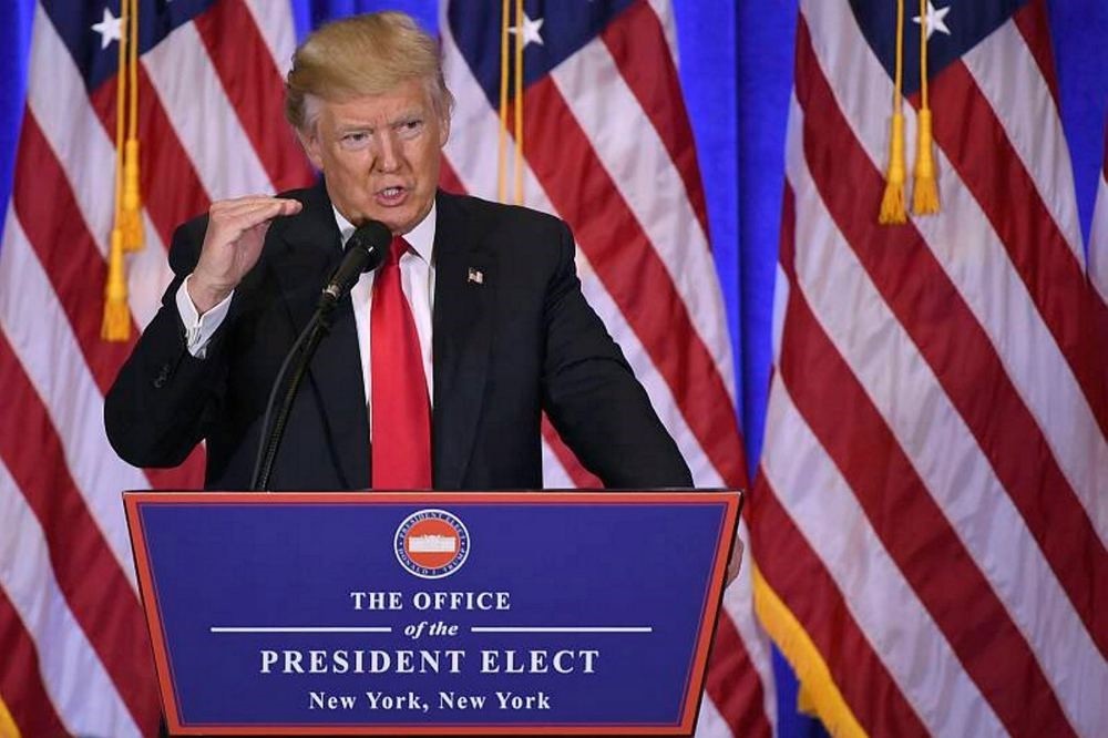 US President-elect Donald Trump answers journalists' questions during a press conference on Jan. 11 in New York.