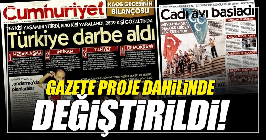Proje dahilinde Gazete değiştirildi