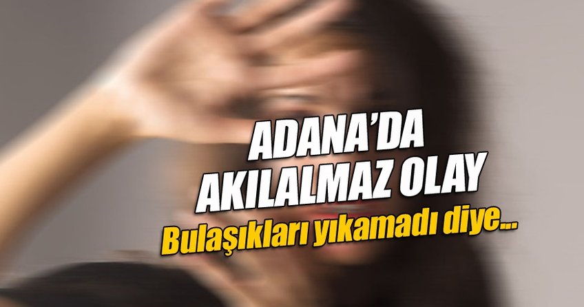 Bulaşıkları makinede yıkamak isteyen eşini dövdü