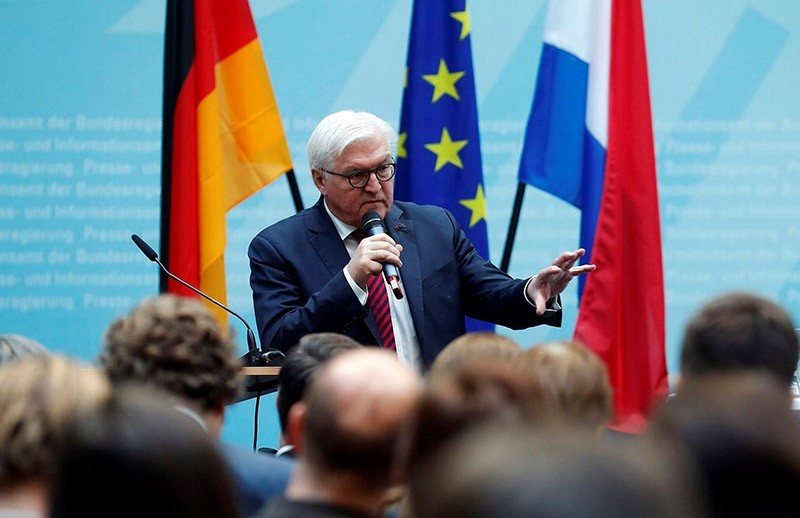 German Foreign Minister Frank-Walter Steinmeier speaks at the opening of the 14th German-Dutch Forum in the Federal Press Office in Berlin, Germany on Jan. 17, 2017. (EPA Photo)