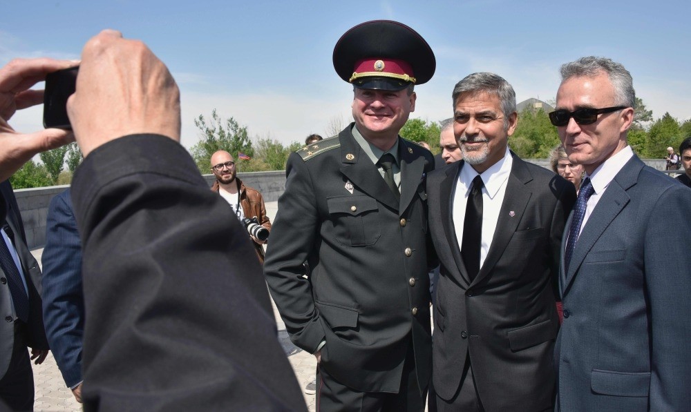 Without any qualifications or prior knowledge, celebrities such as George Clooney, seen here in Armenia, find it appropriate to pontificate about what really happened in 1915 rather than leave the matter to the historians.