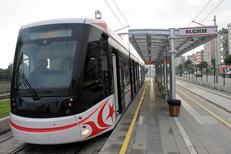 Domestically produced tramway starts operating in Samsun, northern Turkey in Nov. 2016. (DHA Photo)