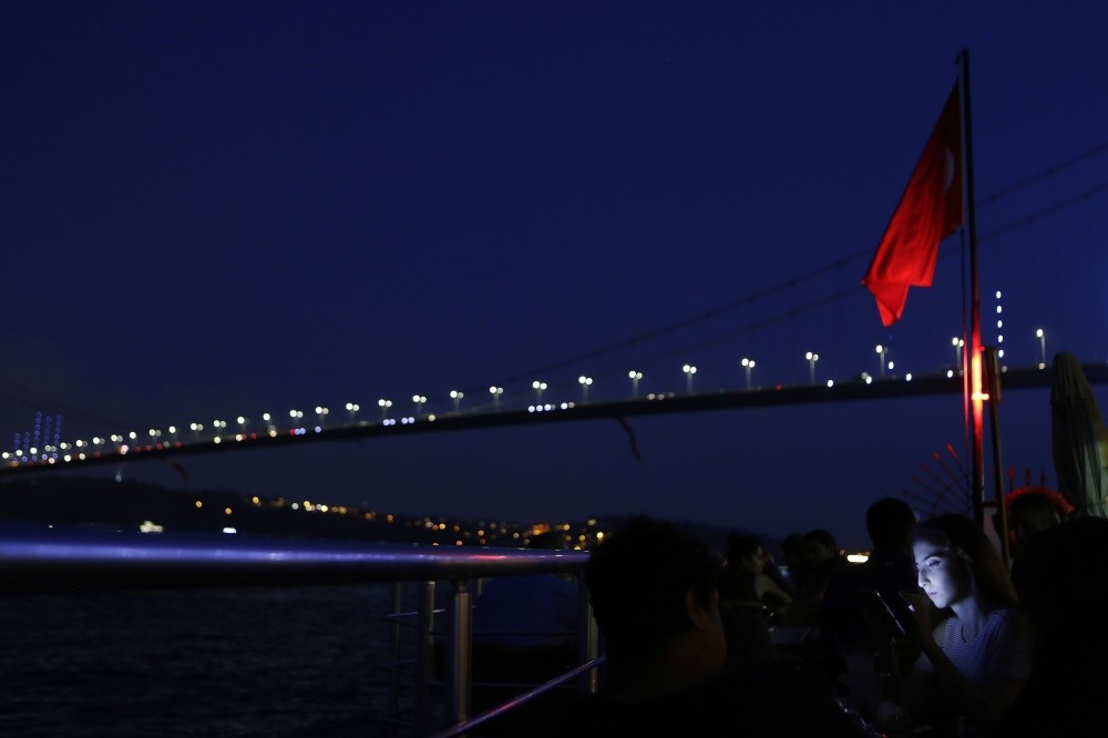 The bridge spanning the Bosphorus, known until recently as ,Bosporus Bridge,, is renamed following the failed coup attempt as ,15 of July Martyrs, bridge, Istanbul, Aug. 2.
