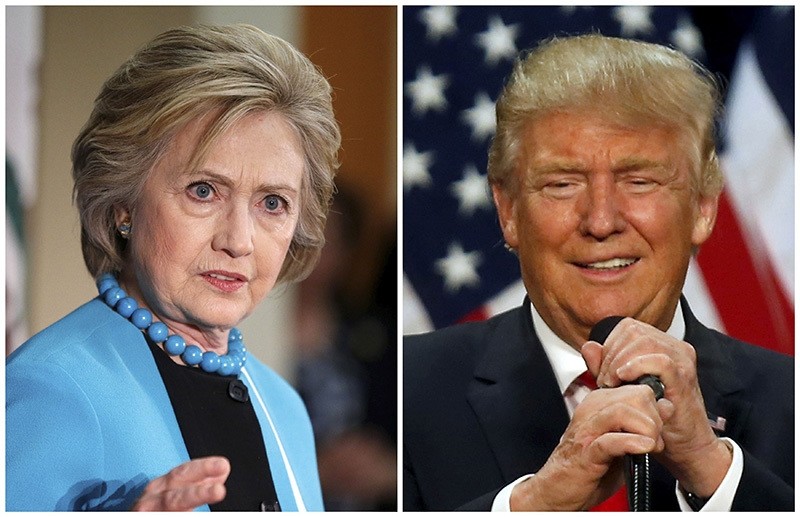 A combination photo shows U.S. Democratic presidential candidate Hillary Clinton (L) and Republican U.S. presidential candidate Donald Trump (R) in Los Angeles, California on May 5 (Reuters Photo)