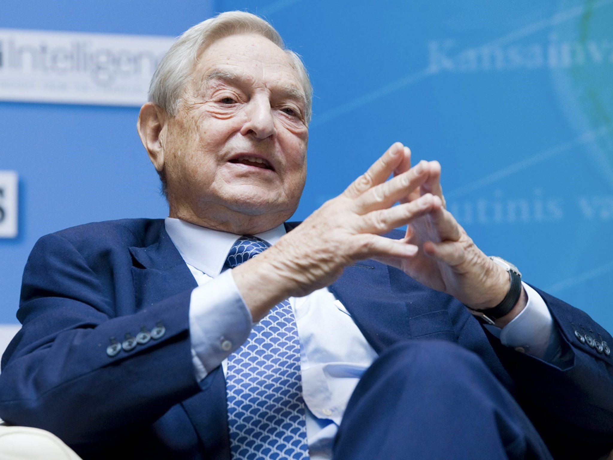 George Soros, Chairman Soros Fund Management answers a question during the IMF Seminar. (FILE Photo)