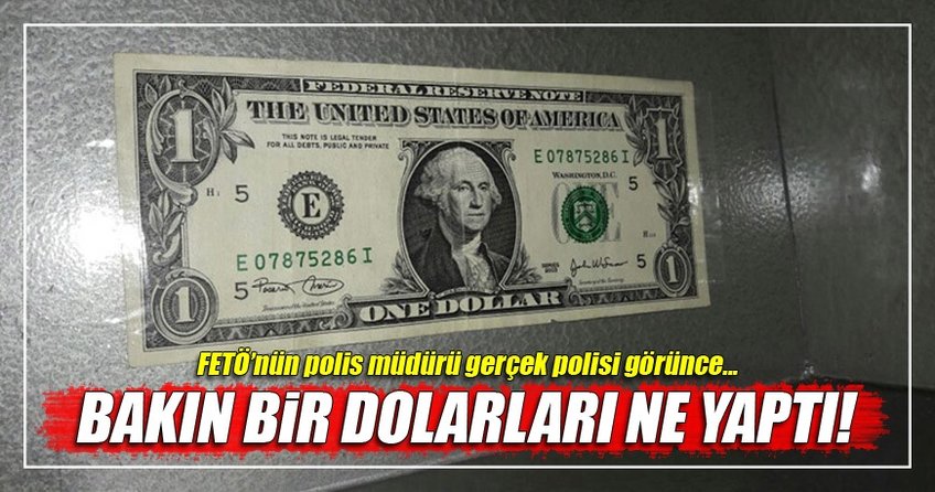 Polis müdürü, polisleri görünce dolarları balkondan atmış