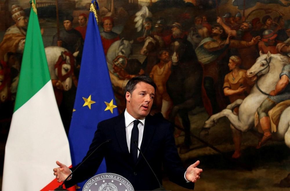Italian Prime Minister Matteo Renzi speaks during a media conference after a referendum on constitutional reform at Chigi palace in Rome, Italy, Dec. 5. (Reuters)