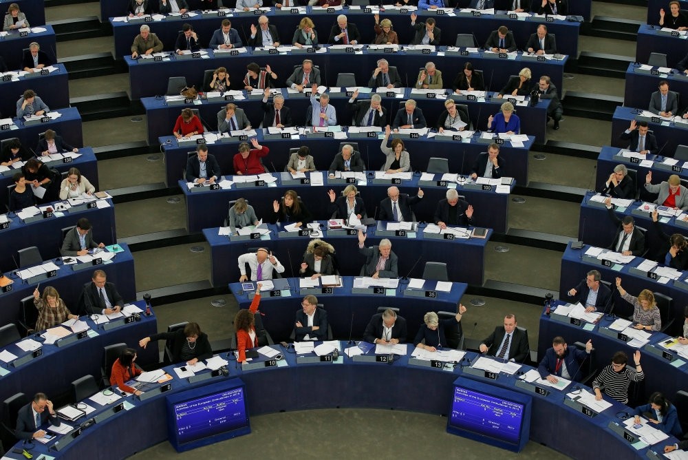 Members of the European Parliament take part in a voting session at the European Parliament in Strasbourg, France, Nov. 24.