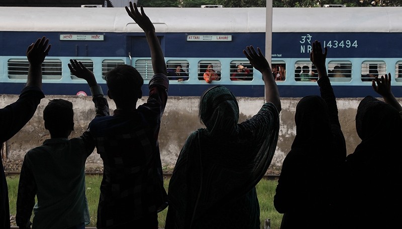 People see off passengers traveling to neighboring India at a railway station in Lahore, Pakistan, Monday, Sept. 26, 2016 (AP Photo)