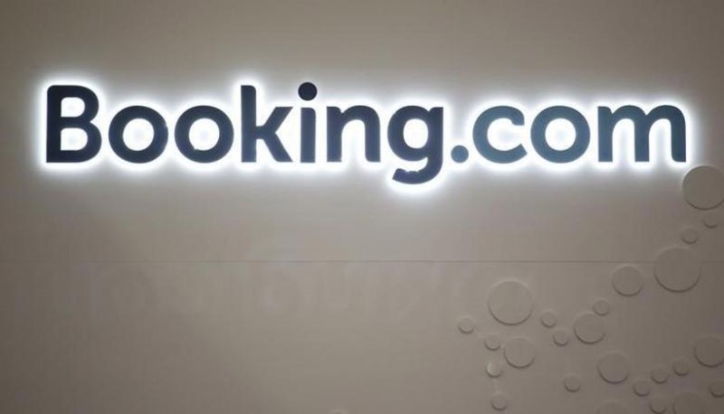 The logo of online accommodation booking website Booking.com is pictured at the International Tourism Trade Fair (ITB) in Berlin, Germany, March 9, 2016. (Reuters Photo)