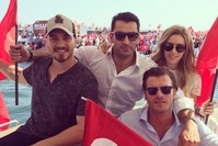 u00c7au011fatay Ulusoy, Kenan u0130mirzalu0131ou011flu, Ku0131vanu00e7 Tatlu0131tuu011f, Sinem Kobal (From Left To Right)