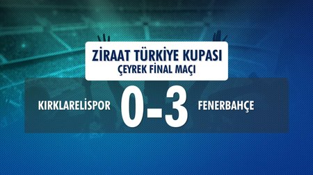Kırklarelispor 0 - 3 Fenerbahçe (Ziraat Türkiye Kupası Çeyrek Final İlk Maçı)