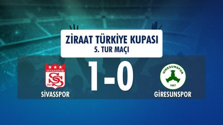 Sivasspor 1 - 0 Giresunspor (Ziraat Türkiye Kupası 5. Tur Maçı)