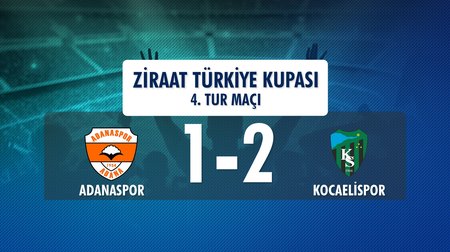 Adanaspor 1 - 2 Kocaelispor (Ziraat Türkiye Kupası 4. Tur Maçı)