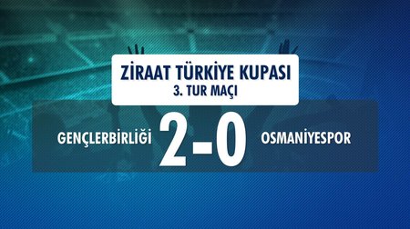 Gençlerbirliği 2 - 0 Osmaniyespor (Ziraat Türkiye Kupası 3. Tur Maçı)