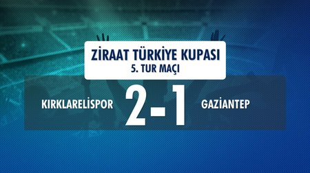 Kırklarelispor 2-1 Gaziantep (Ziraat Türkiye Kupası 5. Tur İlk Maçı)