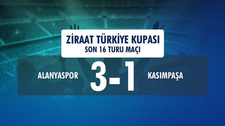 Alanyaspor 3 -1 Kasımpaşa (Ziraat Türkiye Kupası Son 16 Tur İlk Maçı)