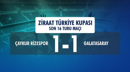 Çaykur Rizespor 1 - 1 Galatasaray (Ziraat Türkiye Kupası Son 16 Turu İlk Maçı)