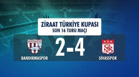 Bandırmaspor 2-4 Sivasspor (Ziraat Türkiye Kupası Son 16 Turu Maçı) 